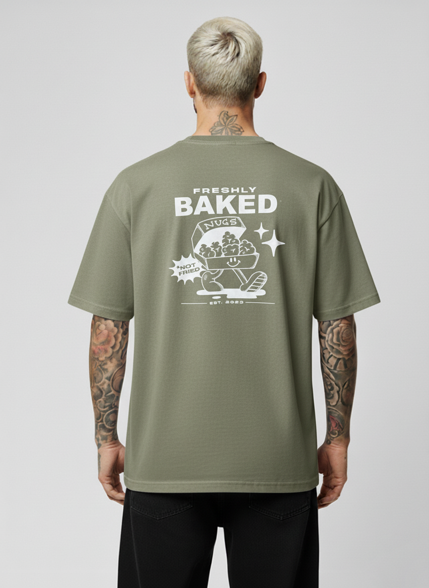 Oversized Green Washed Nugs Tee