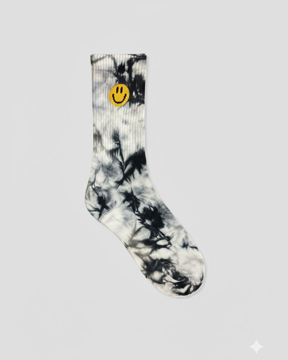 Tie Dye Crew Socks Black and white - Freshly Baked