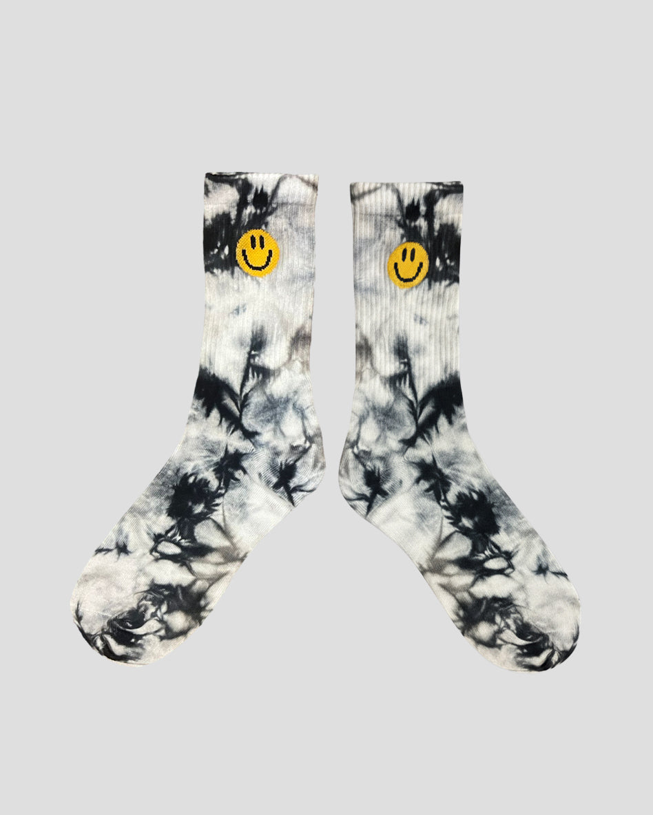 Tie Dye Crew Socks Black and white - Freshly Baked