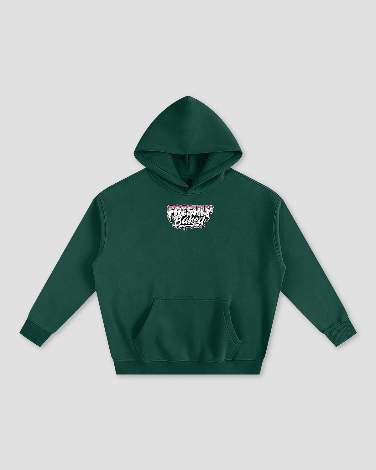 Freshly Baked Logo Oversized Heavy Fleeced Hoodie - Eden Green