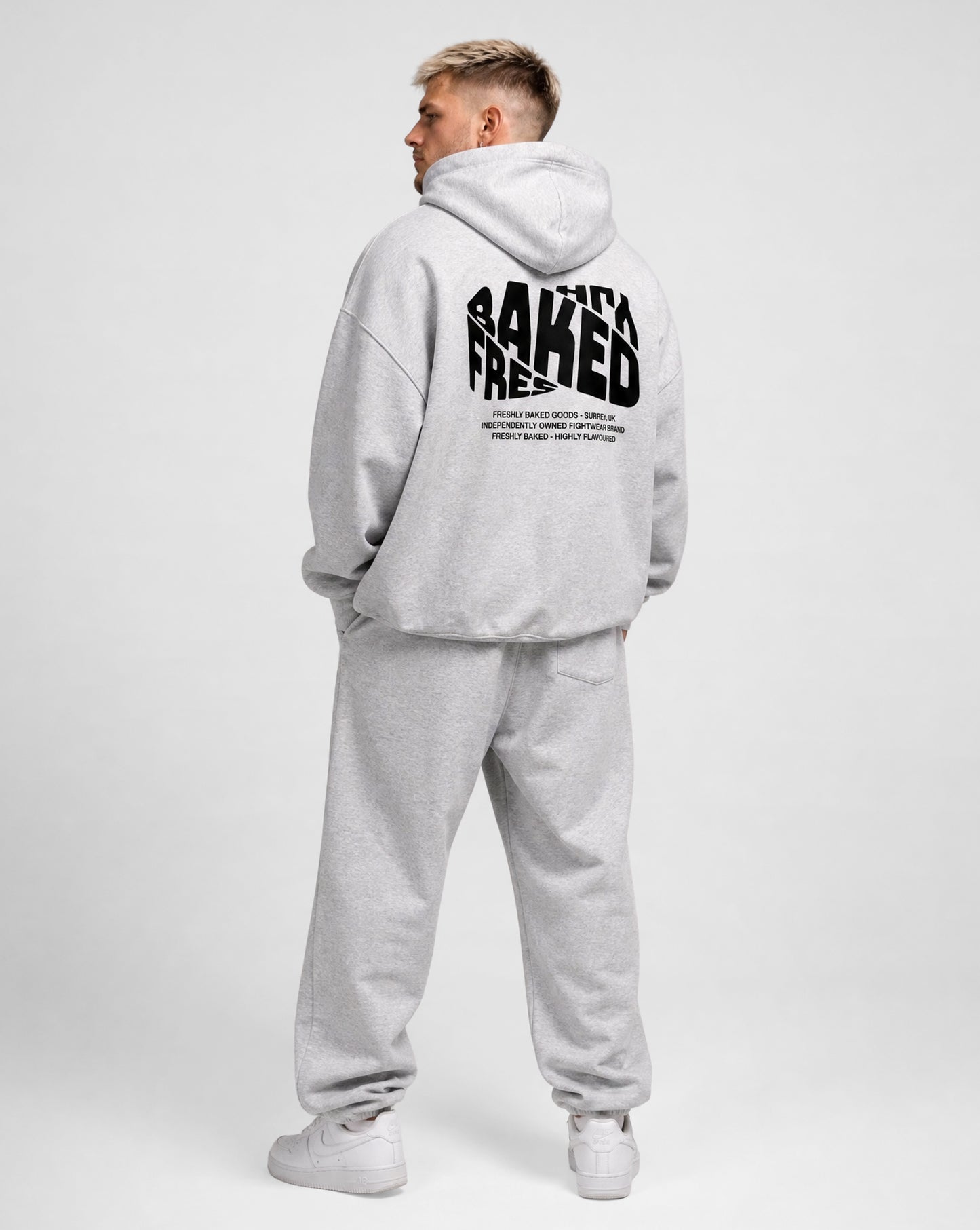 Oversized Grey Vortex Hoodie - Heavy Fleeced