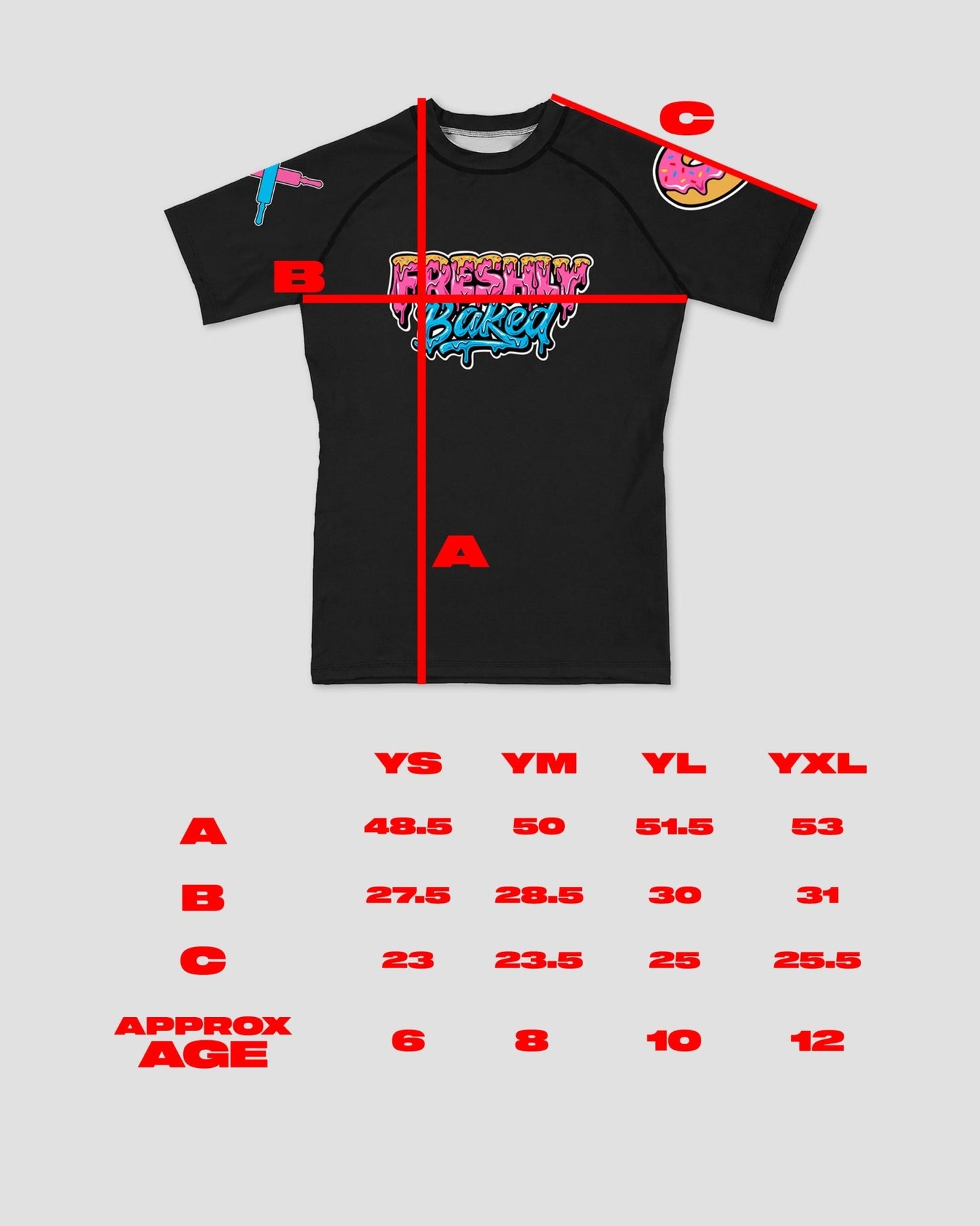 Kids Blue Base Rashguard - Freshly Baked FightwearRashguards