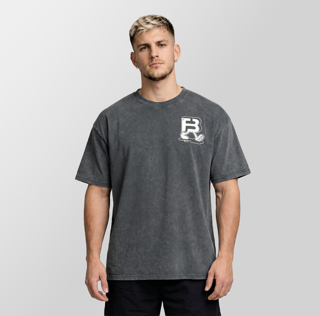 Snow Washed Oversized Cotton Pancakes Grey