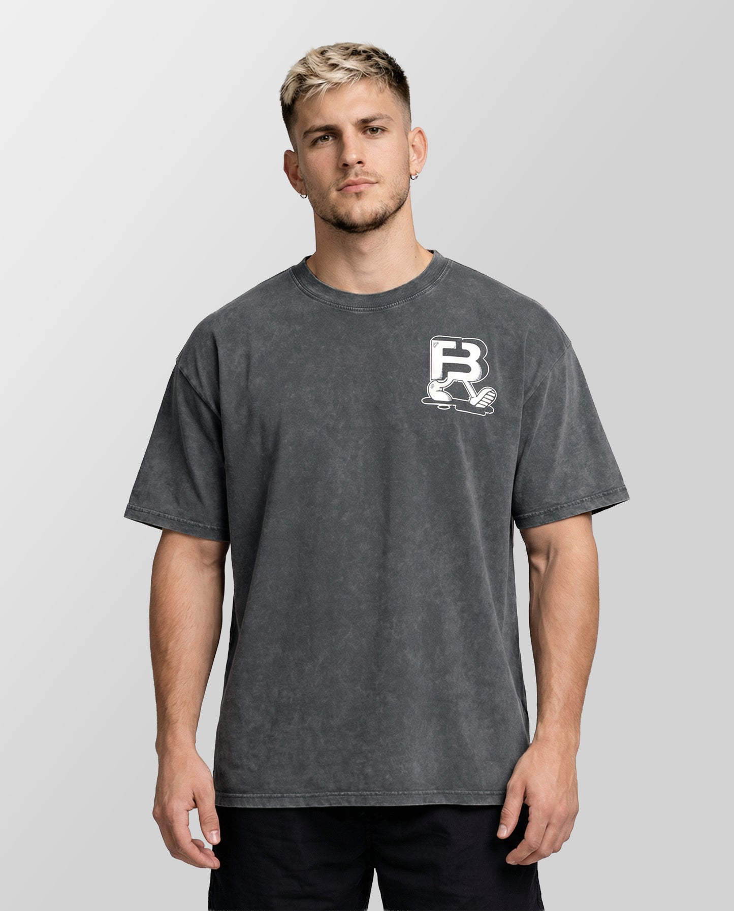 Snow Washed Oversized Cotton Pancakes Grey