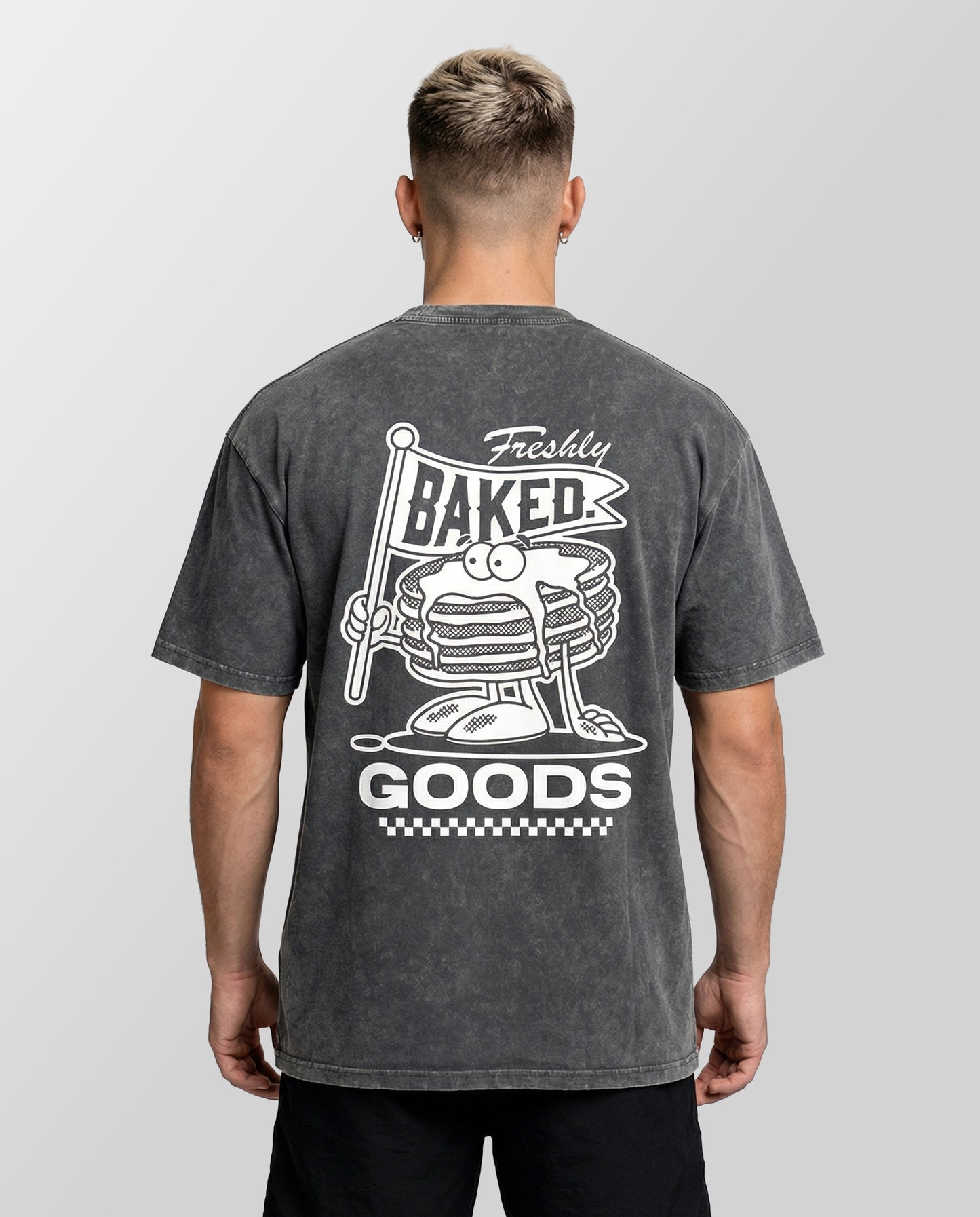 Snow Washed Oversized Cotton Pancakes Grey