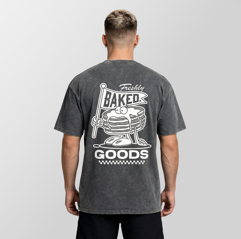 Snow Washed Oversized Cotton Pancakes Grey