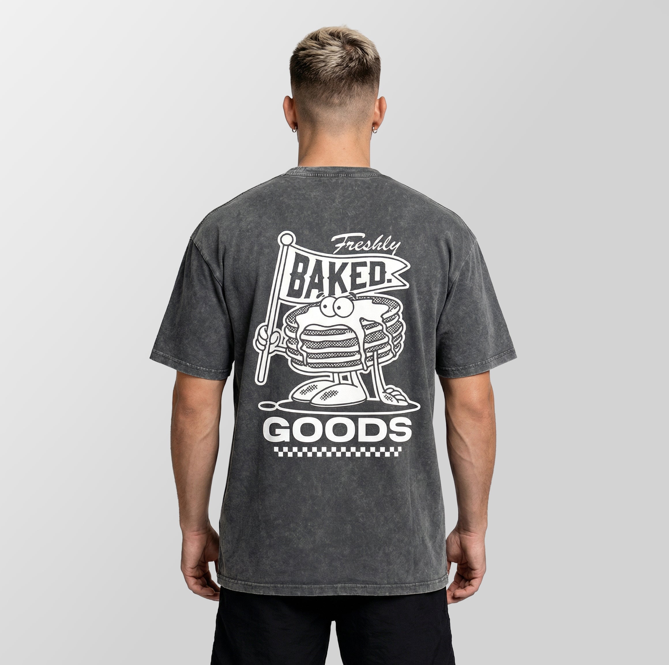 Snow Washed Oversized Cotton Pancakes Grey