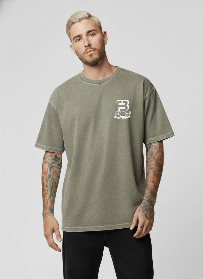 Oversized Green Washed Nugs Tee