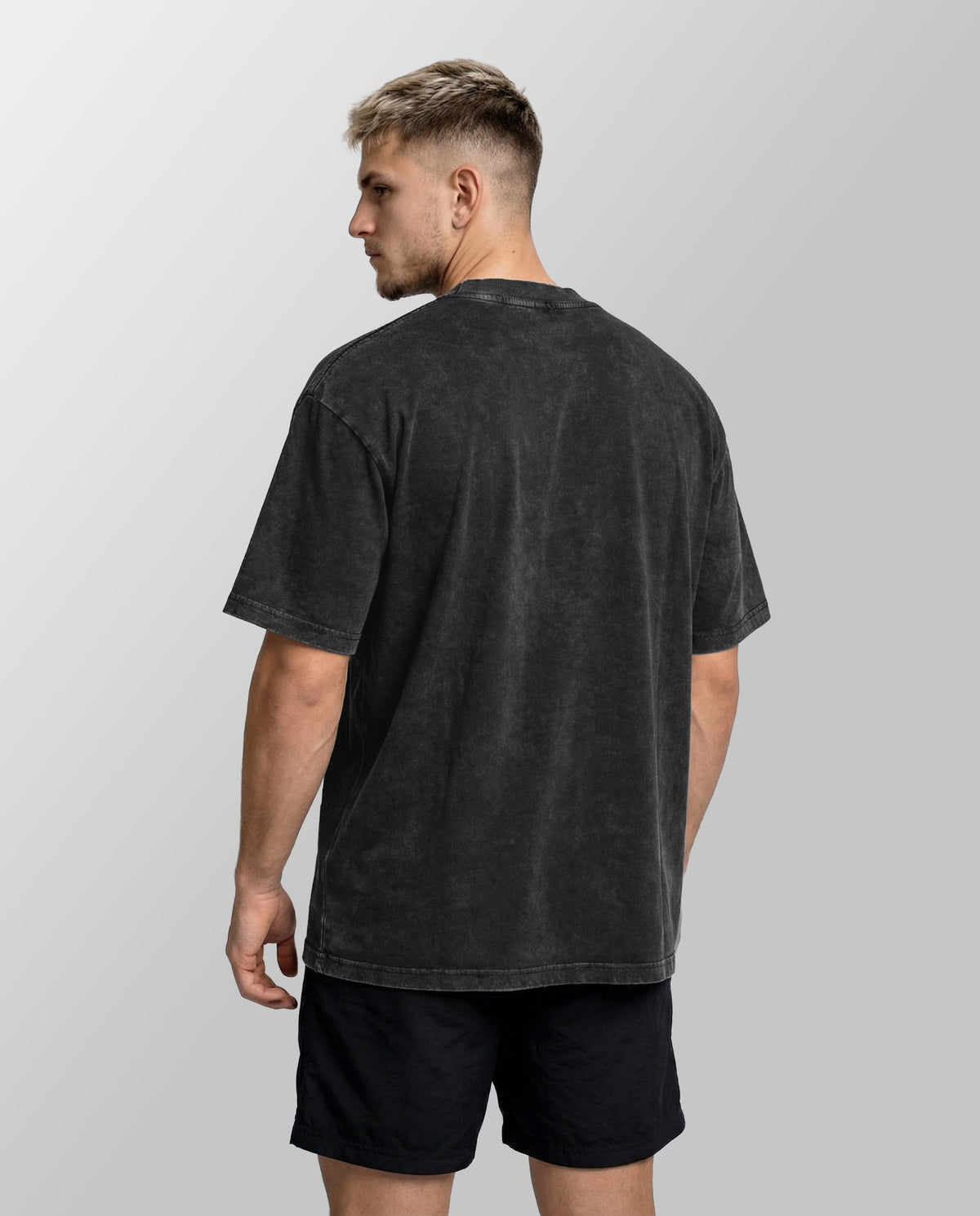 Black Acid Washed Oversized Freshly Baked Logo Tee