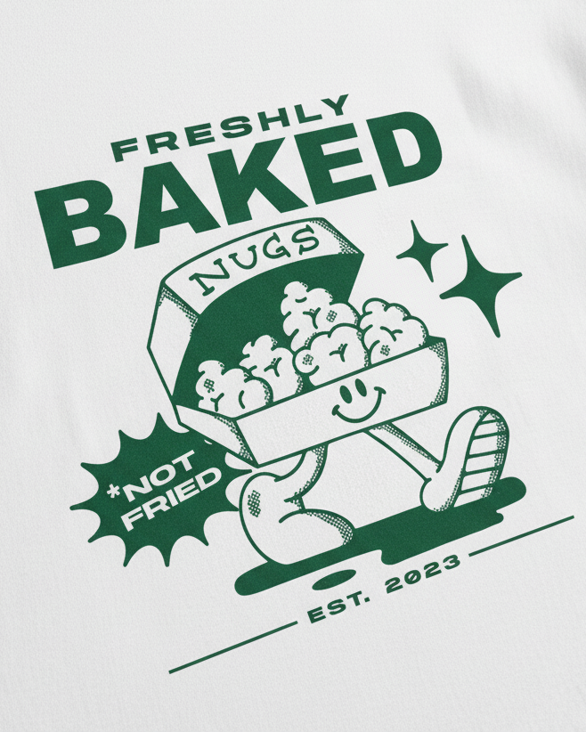 White and Green Nugs Tee