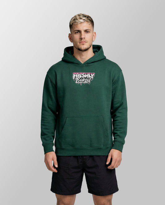 Freshly Baked Logo Oversized Heavy Fleeced Hoodie - Eden Green