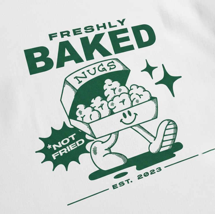 White and Green Nugs Tee