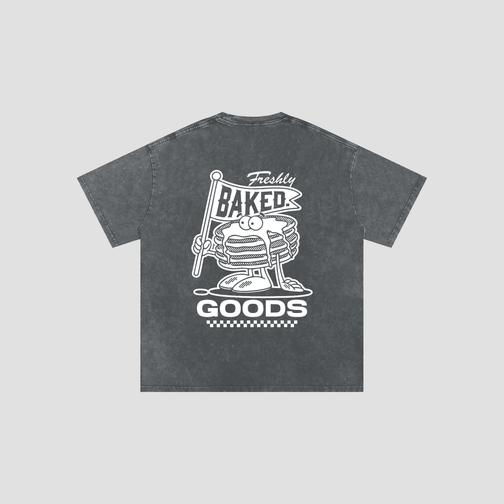Snow Washed Oversized Cotton Pancakes Grey
