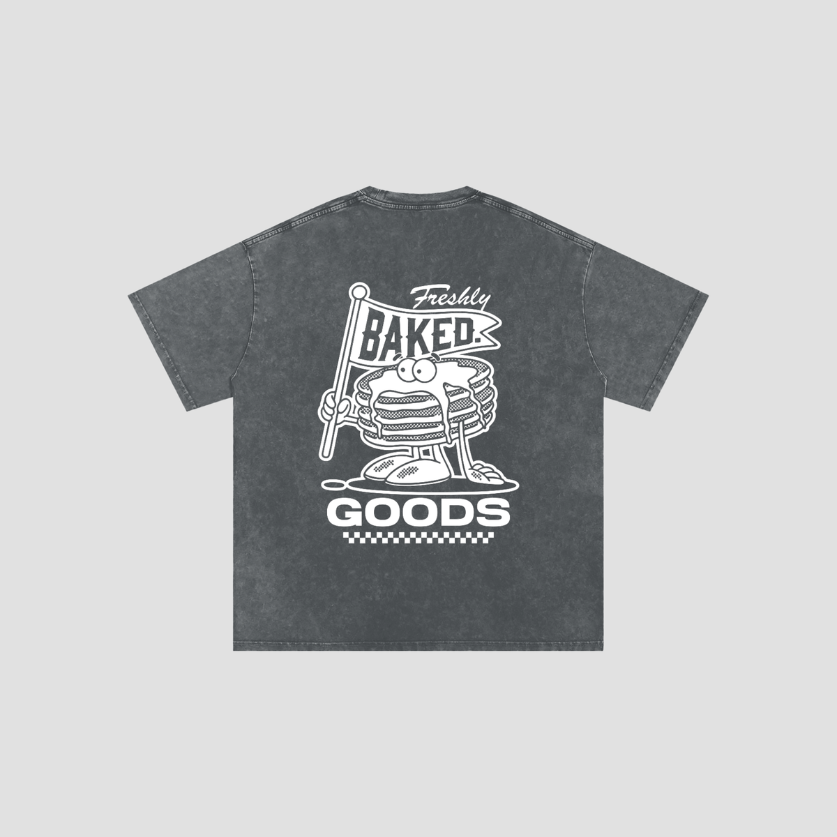Snow Washed Oversized Cotton Pancakes Grey