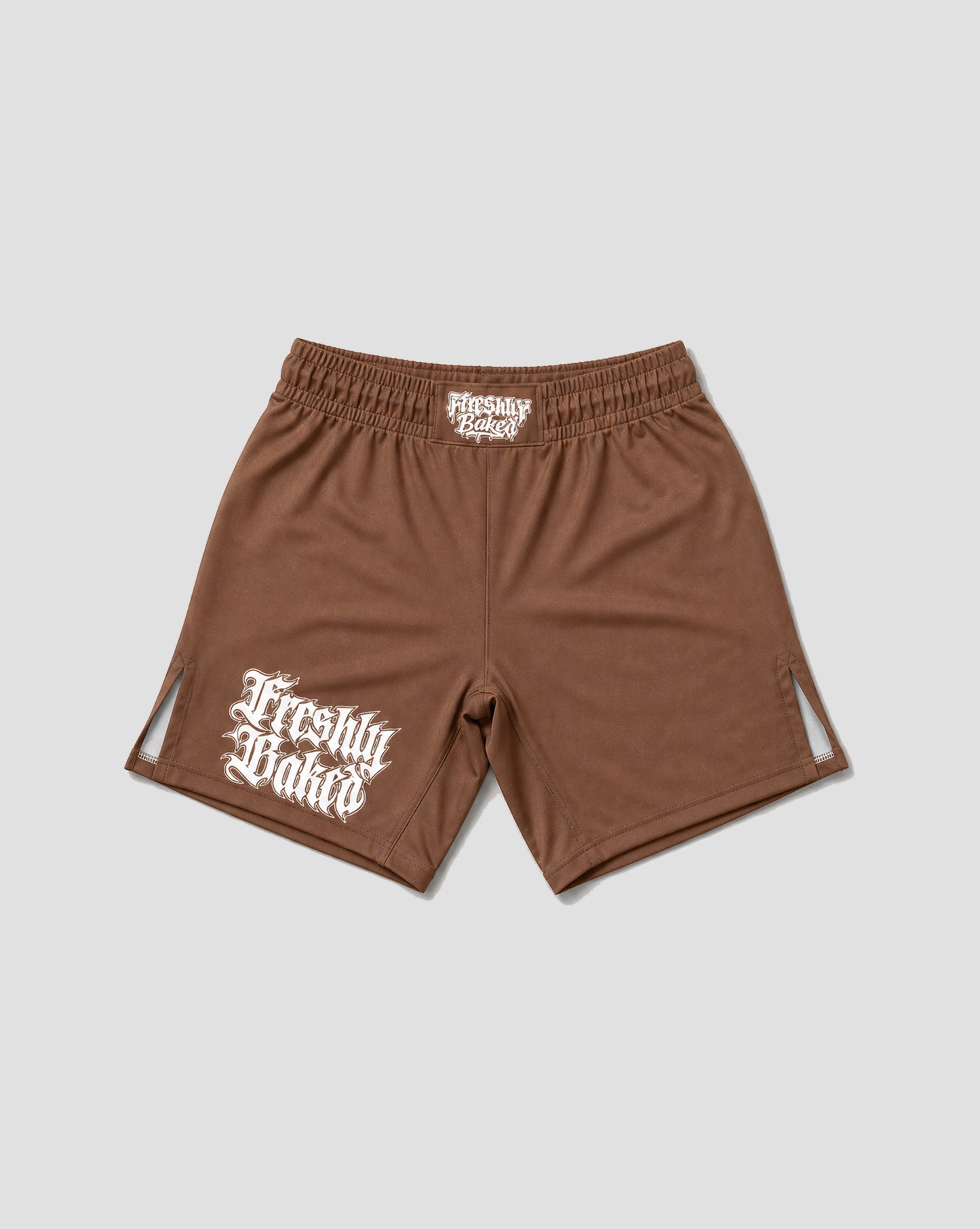 Brown Gothic Logo Shorts