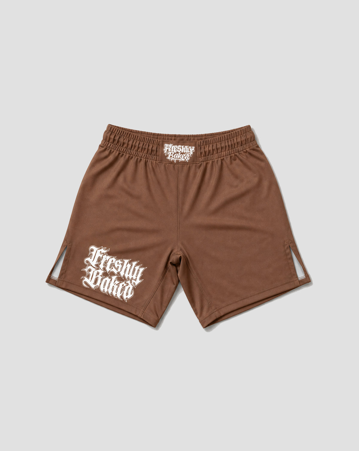 Brown Gothic Logo Shorts