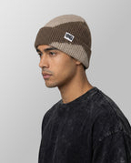 Oversized Wave Beanie Hat - Brown