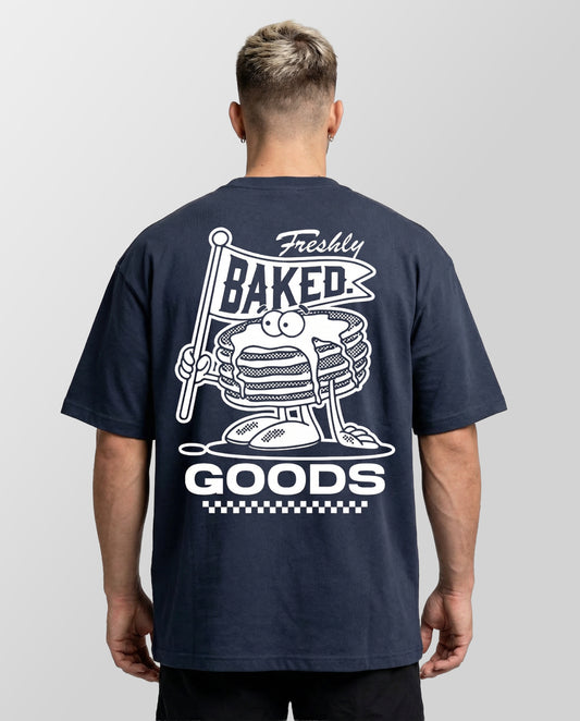 Heavyweight Pancakes T-shirts Navy Blue