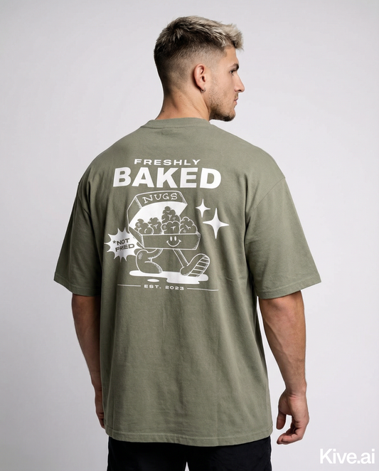 Oversized Green Washed Nugs Tee