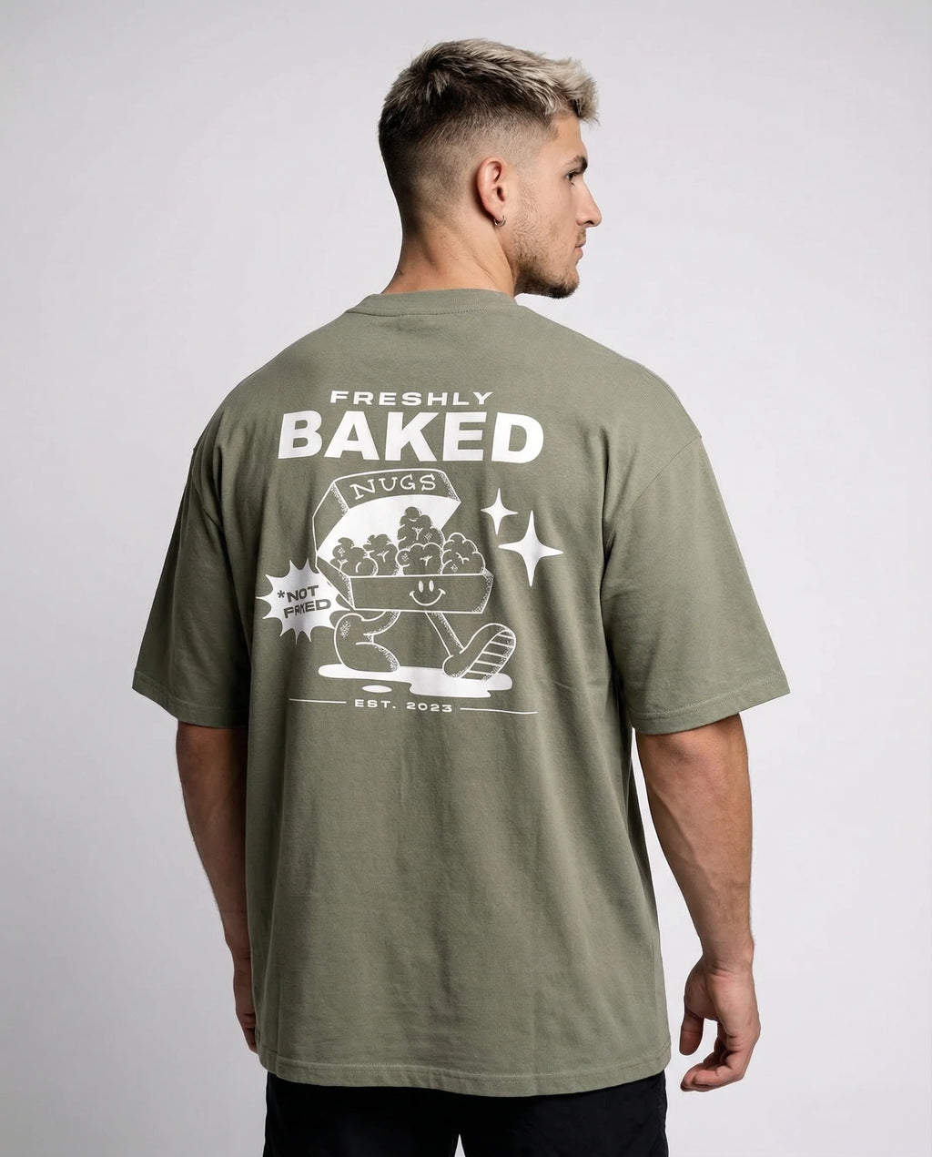 Oversized Green Washed Nugs Tee