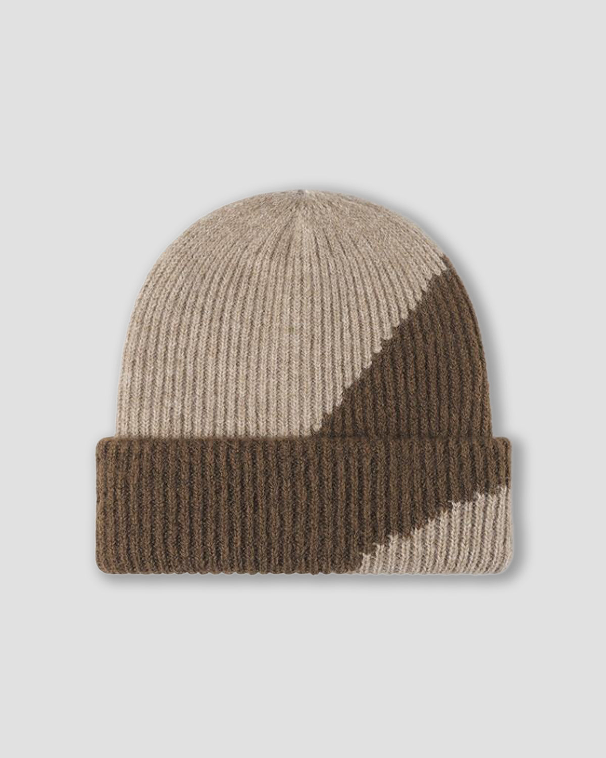 Oversized Wave Beanie Hat - Brown