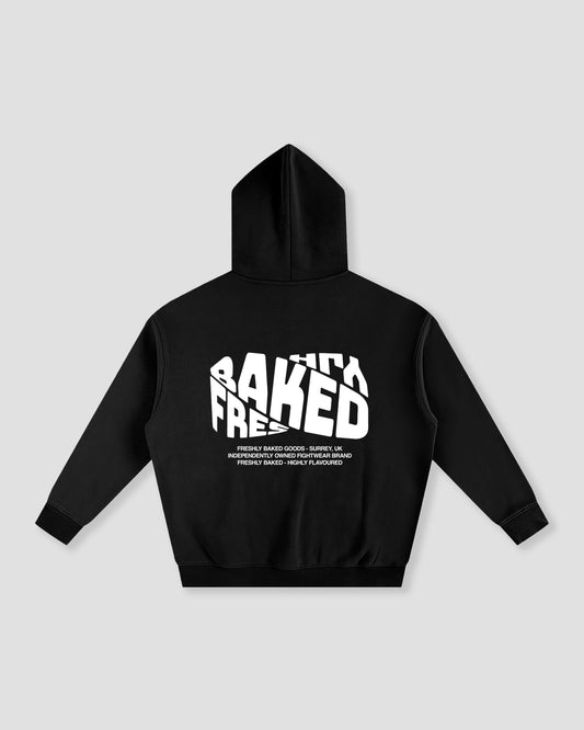 Oversized Black Vortex Hoodie - Heavy Fleeced