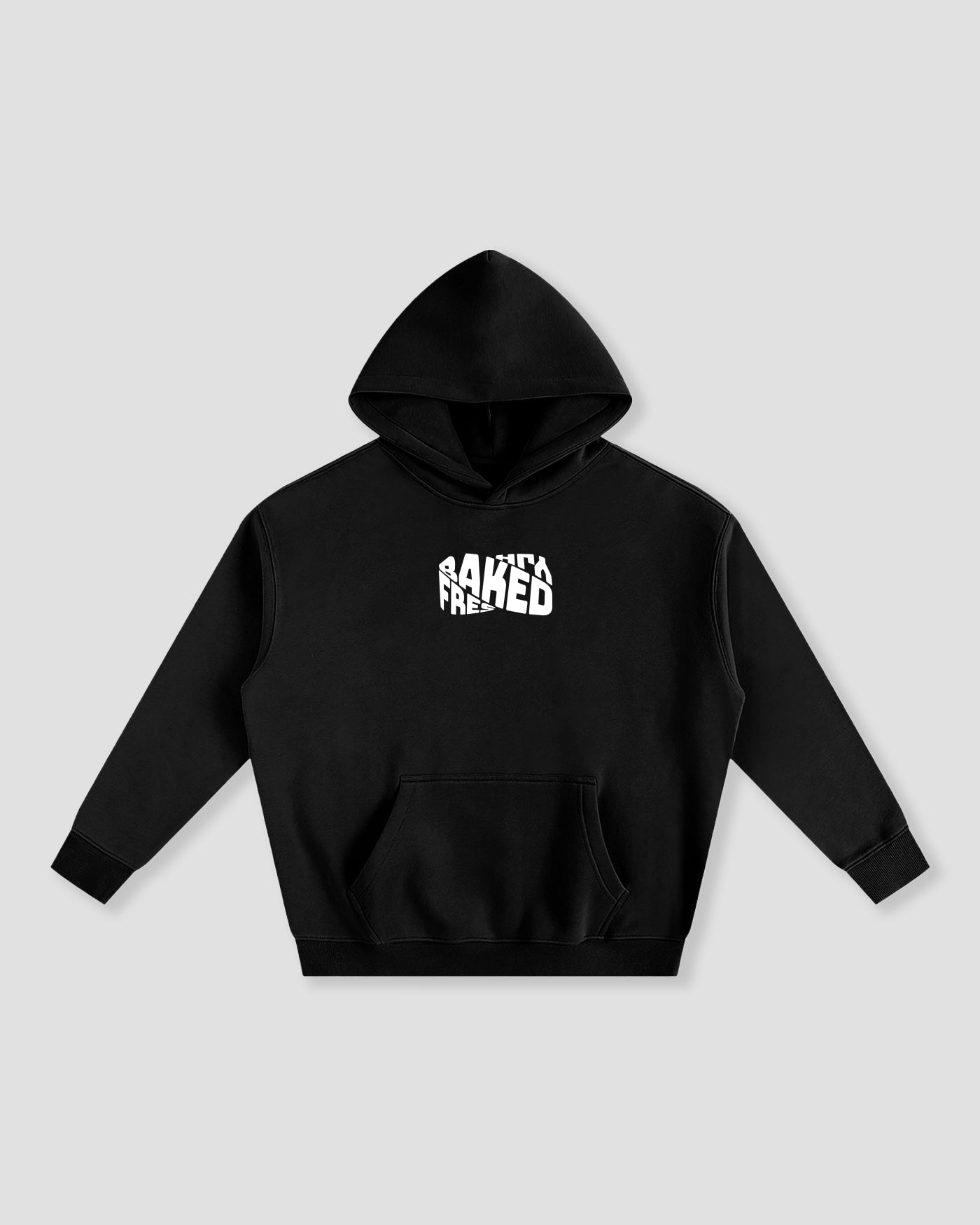 Oversized Black Vortex Hoodie - Heavy Fleeced