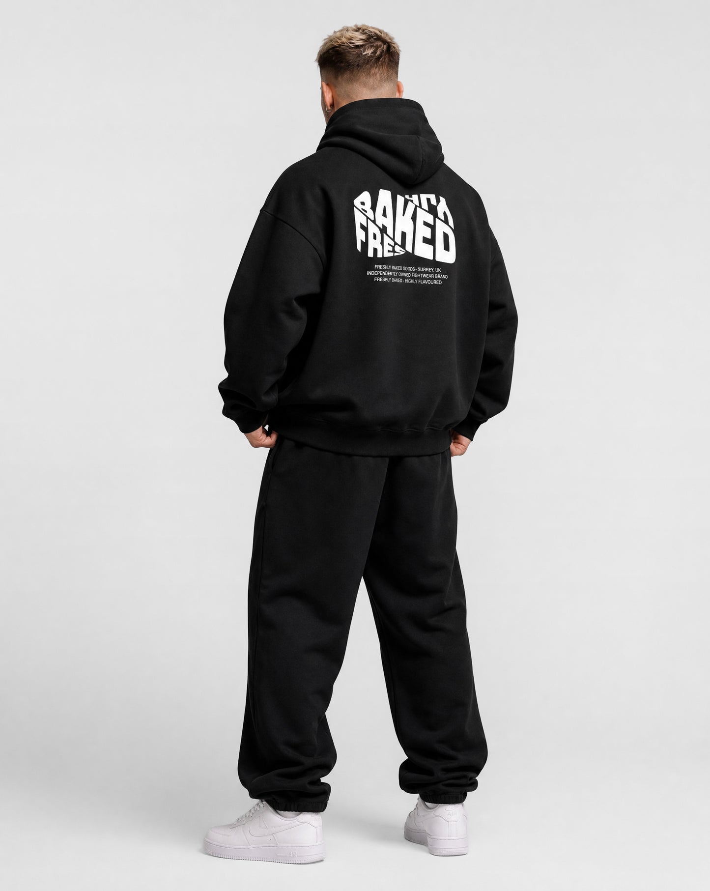 Oversized Black Vortex Hoodie - Heavy Fleeced