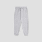 Light gray heather jogger sweatpants with an elastic waistband and ribbed ankle cuffs, shown flat against a light gray background.