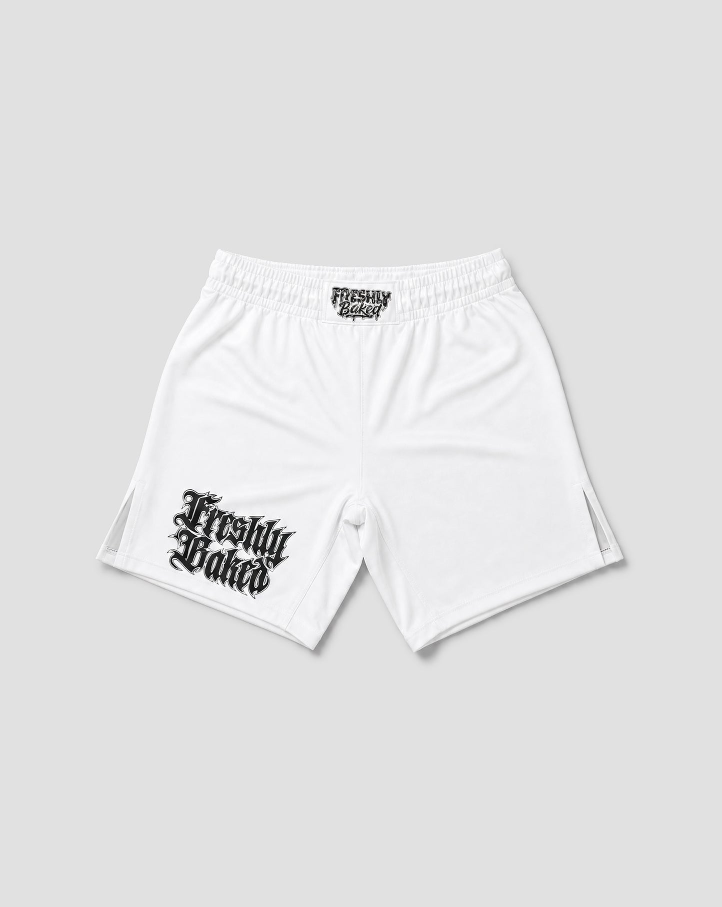 White Gothic Logo Shorts