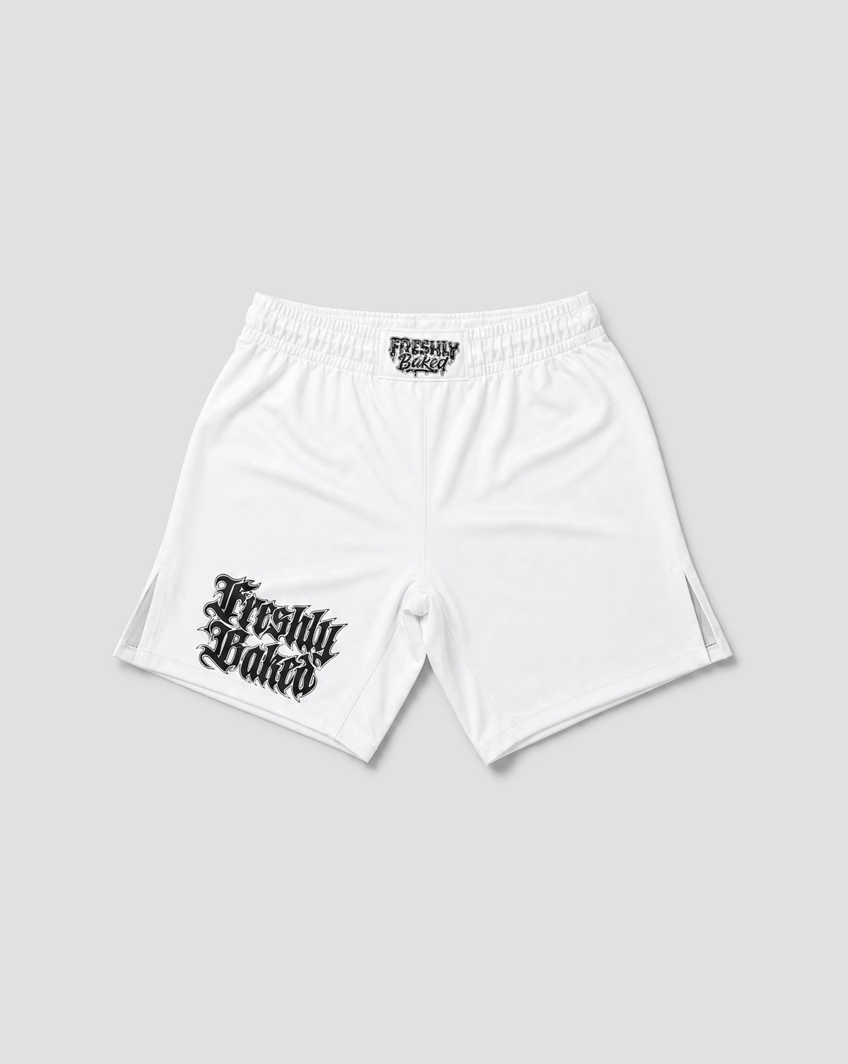 White Gothic Logo Shorts