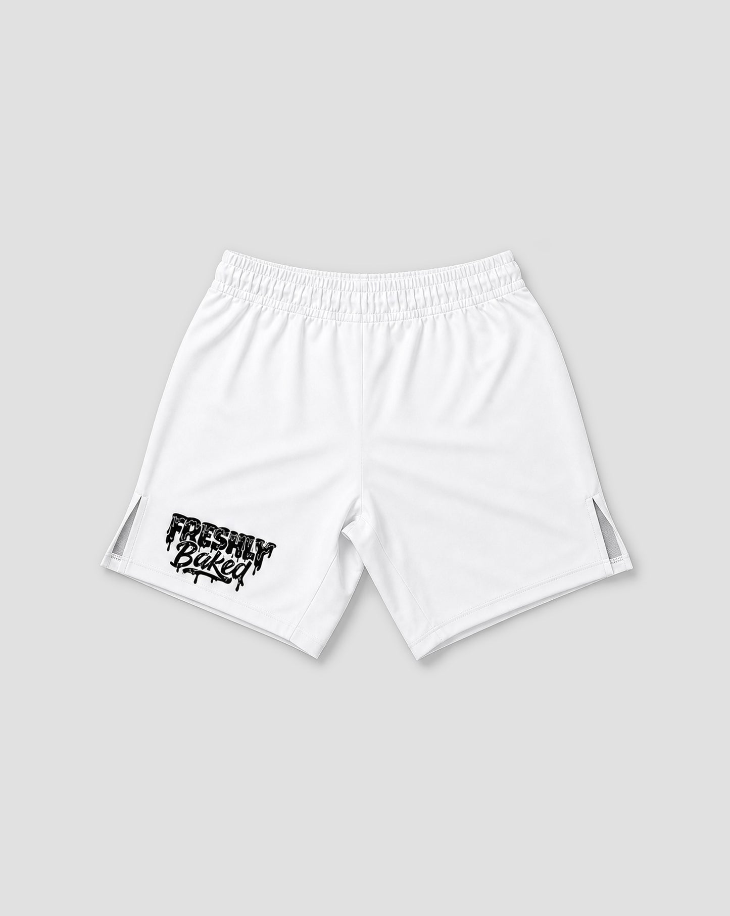 White Gothic Logo Shorts