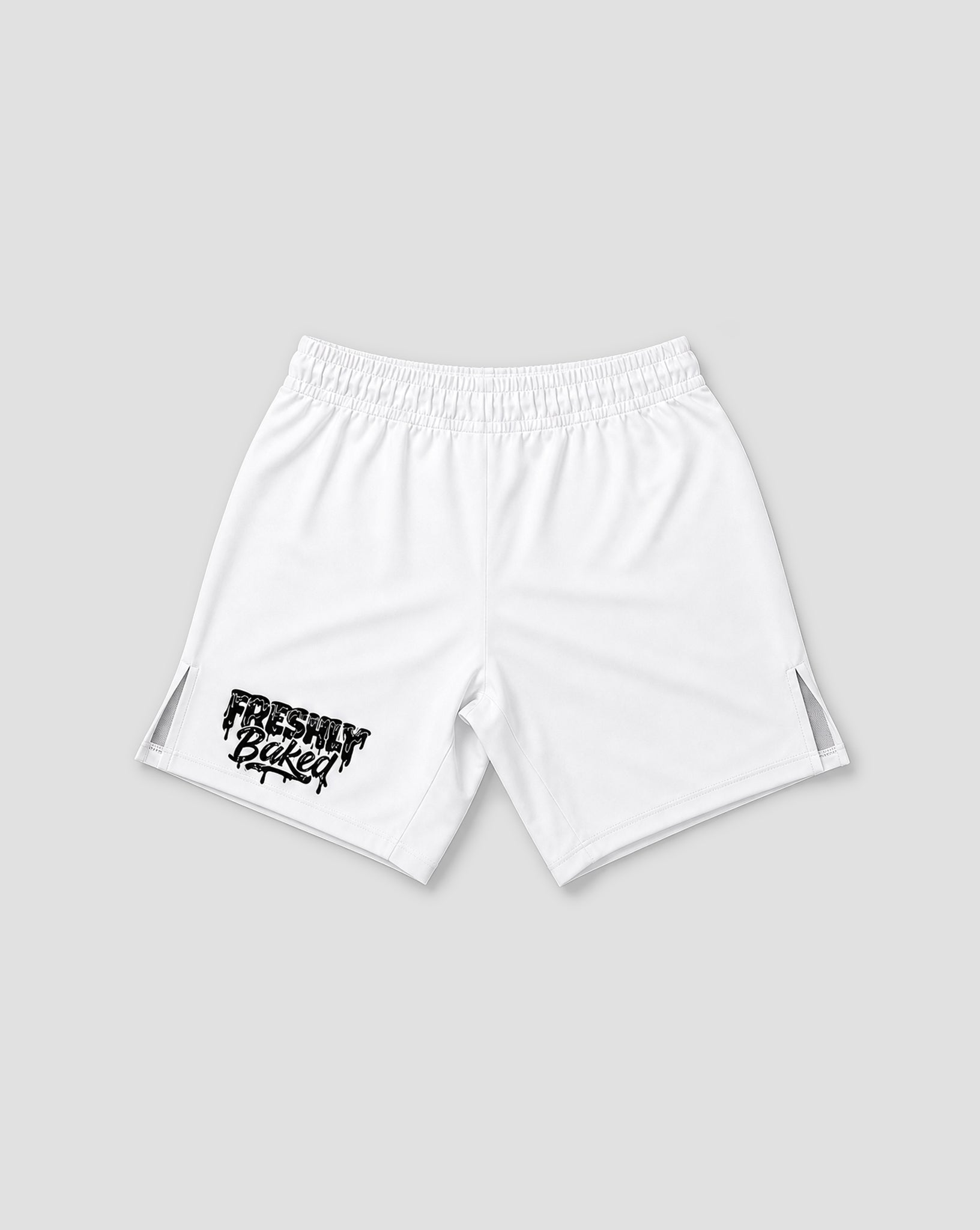 White Gothic Logo Shorts