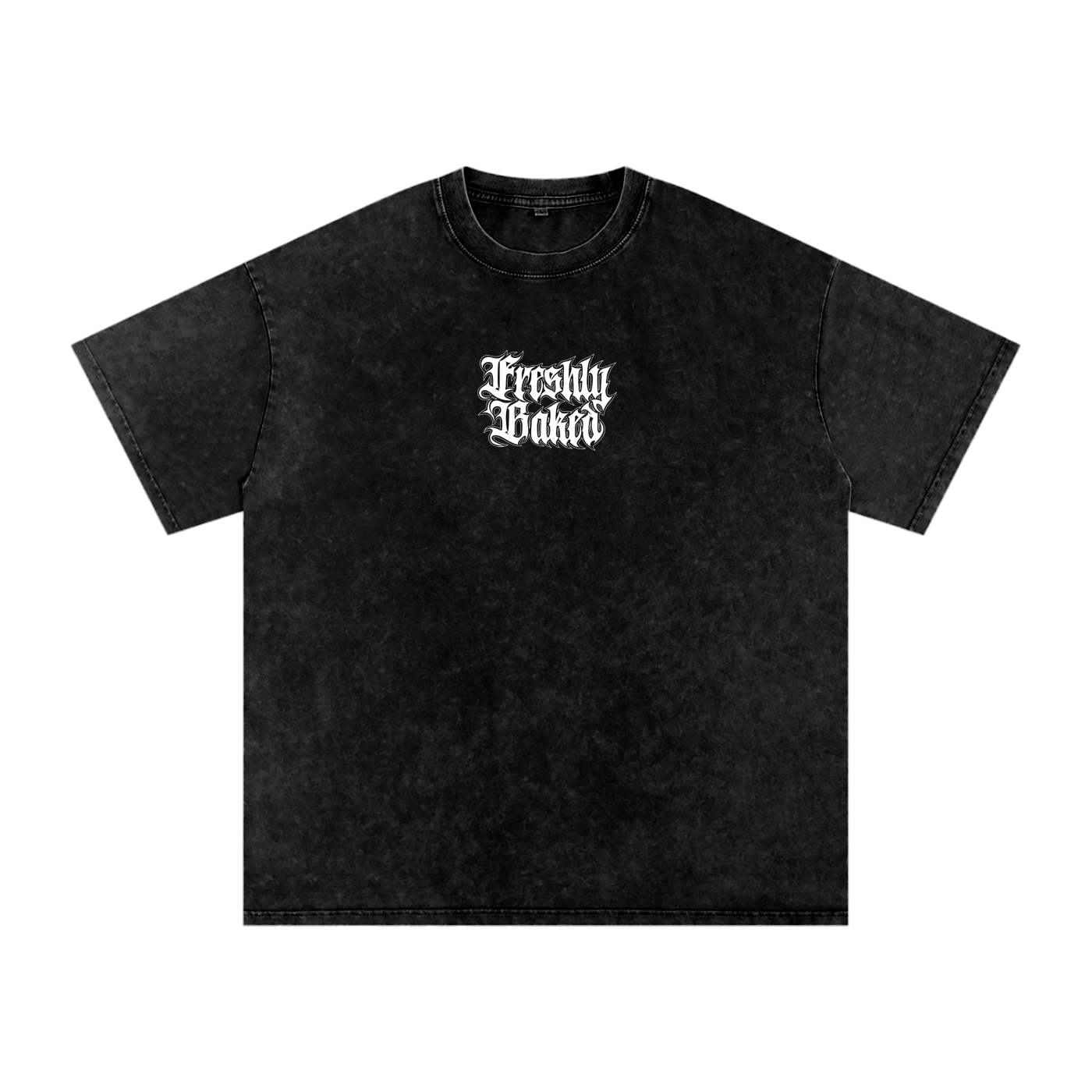 Black Acid Washed Oversized Freshly Baked Logo Tee