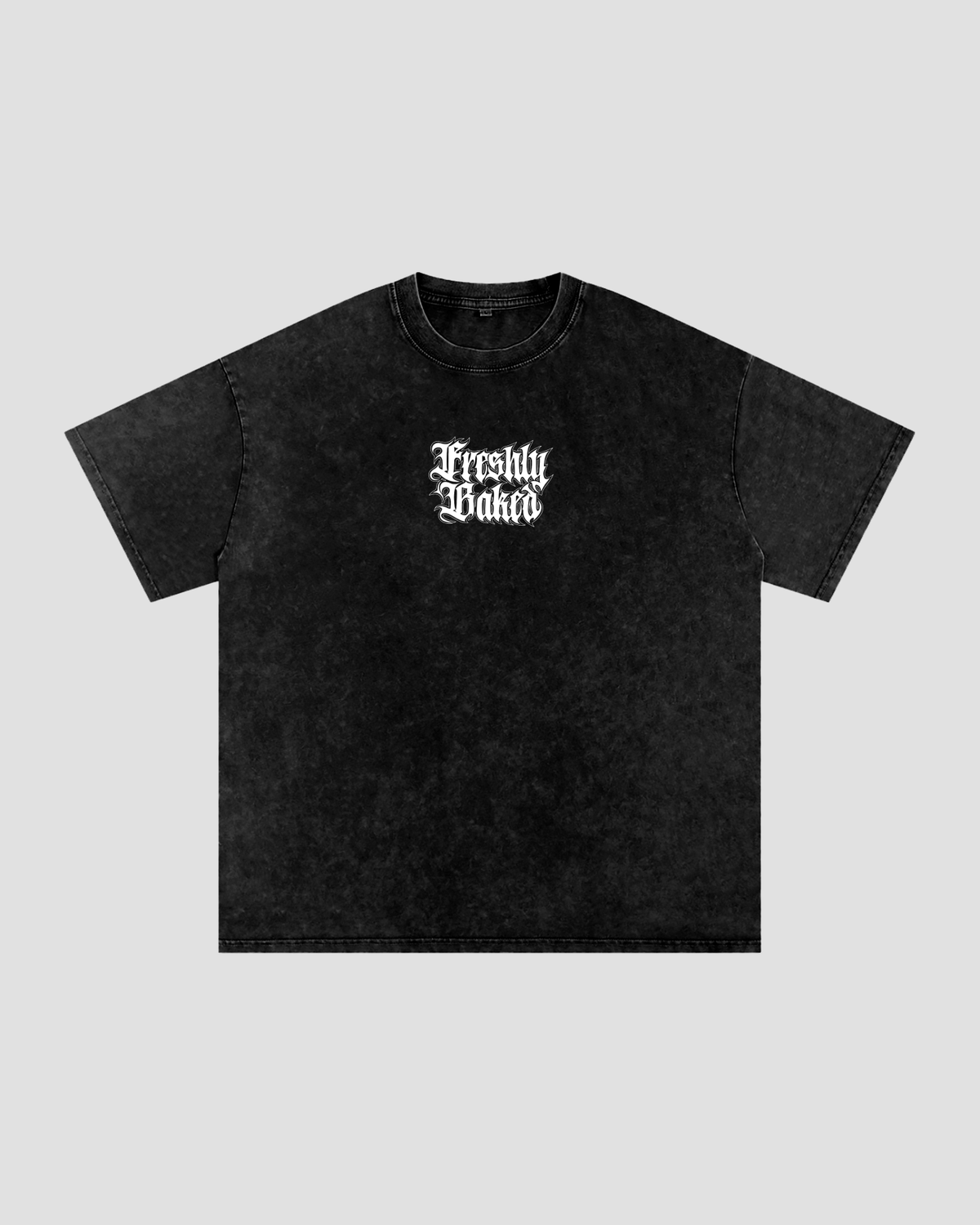 Black Acid Washed Oversized Freshly Baked Logo Tee
