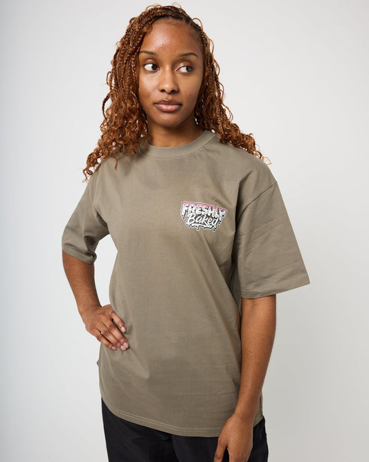 Khaki Sprinkle Logo Tee - Freshly Baked Fightwear