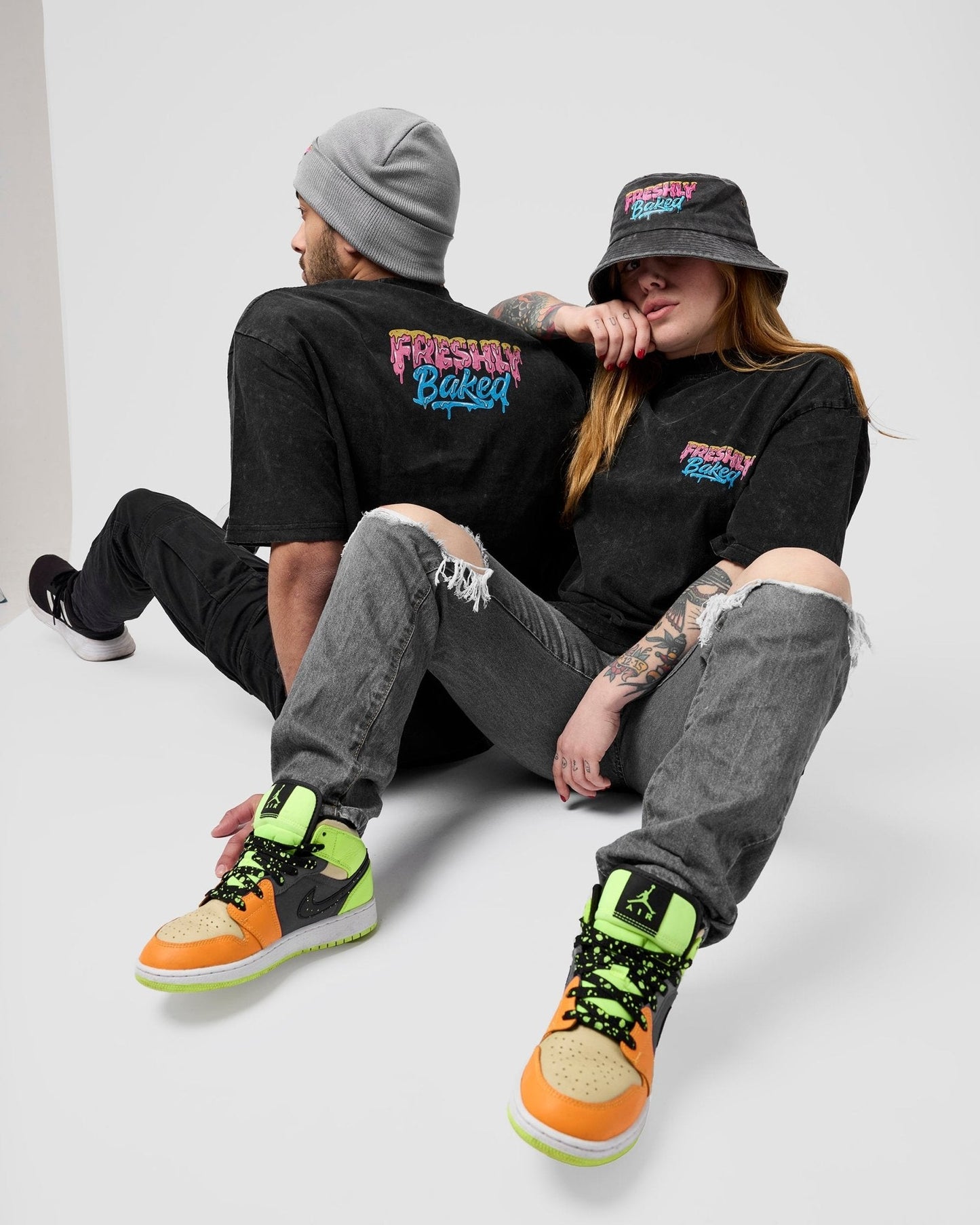 Oversized Acid wash Logo T - Shirt - Freshly Baked FightwearT Shirts