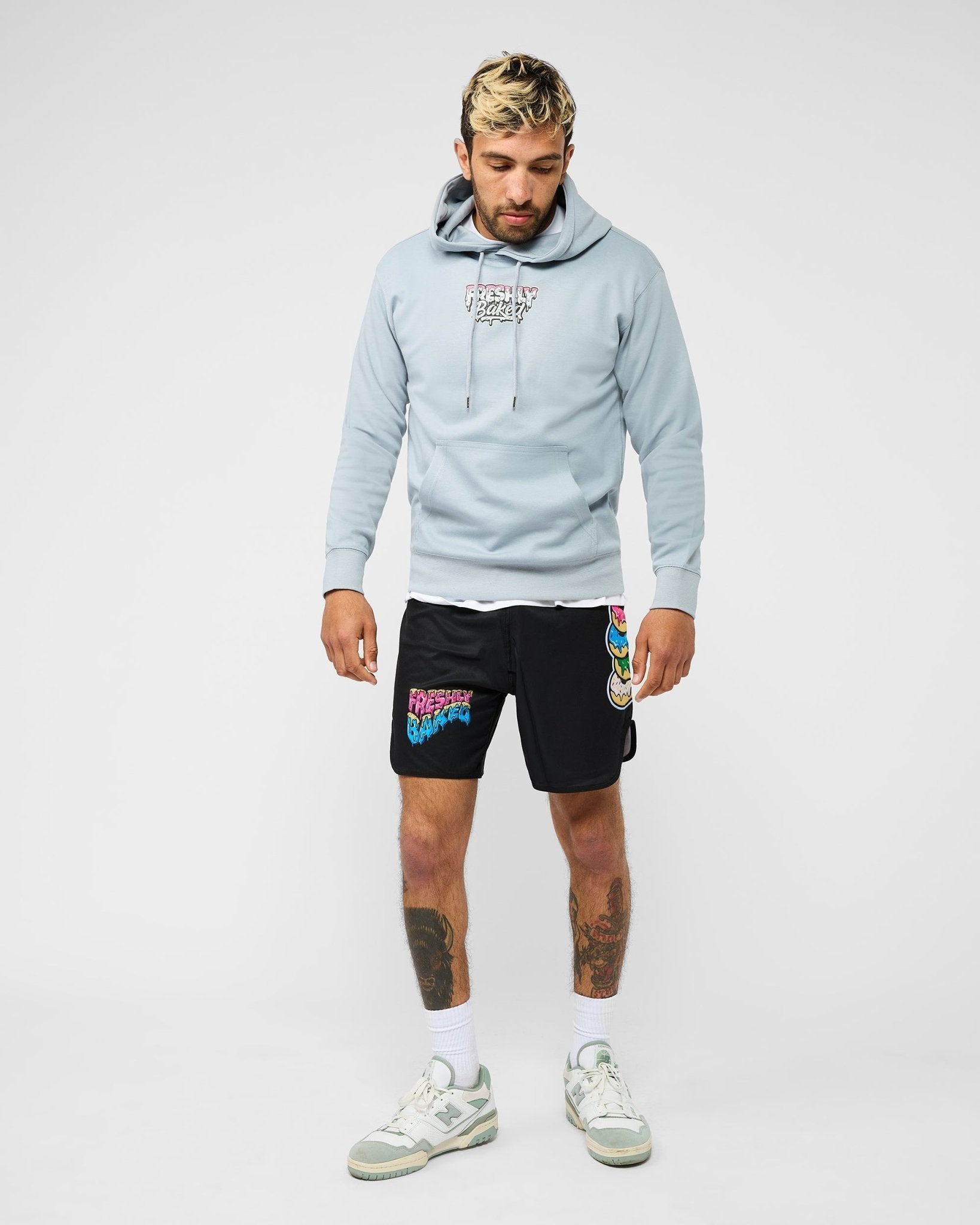 Unisex Lightweight Blue White Logo Hoody - Freshly Baked FightwearJumper