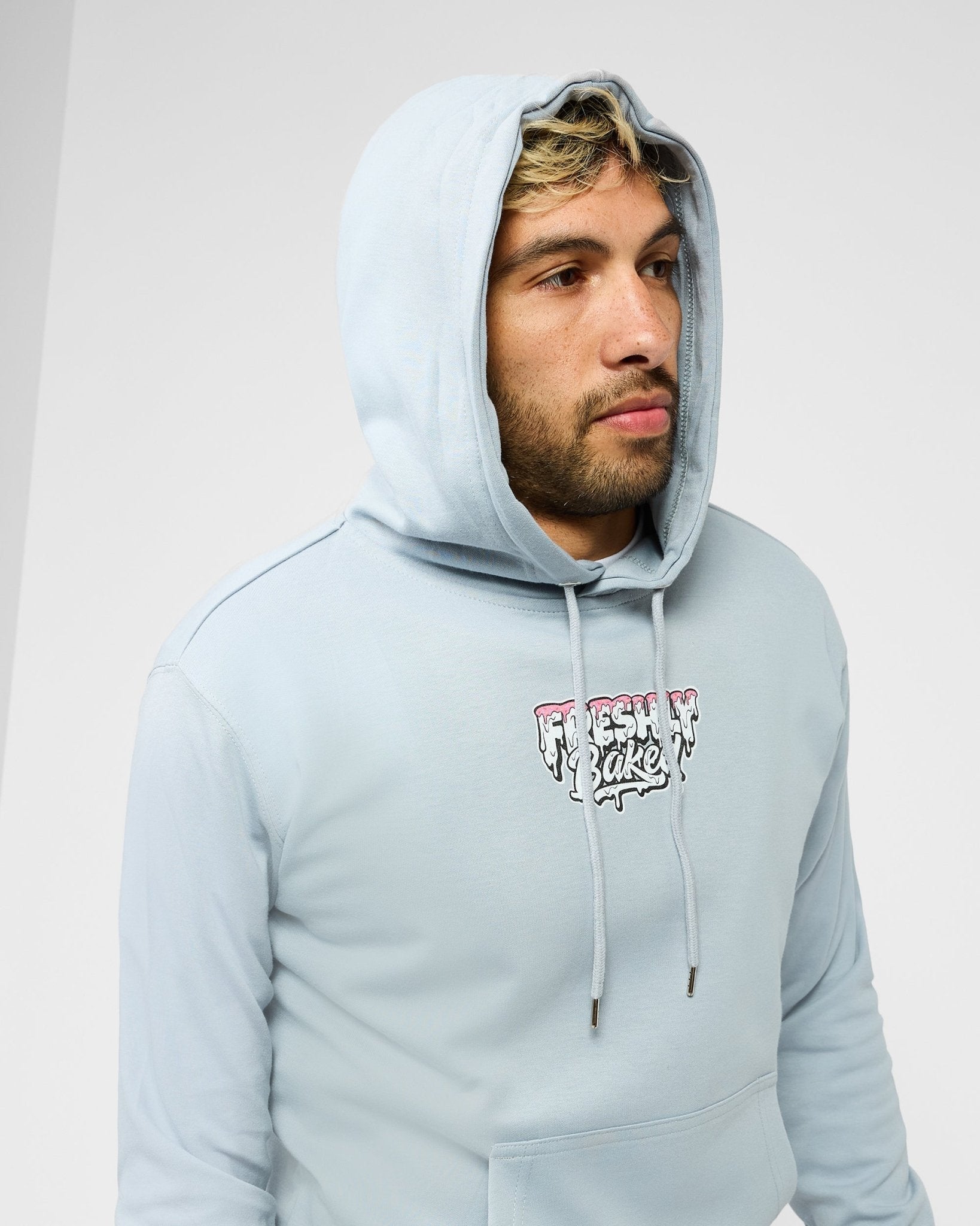 Unisex Lightweight Blue White Logo Hoody - Freshly Baked FightwearJumper