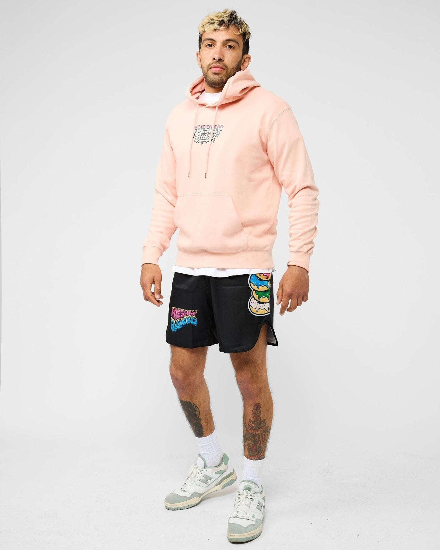 Unisex Lightweight Pink White Logo Hoody - Freshly Baked FightwearJumper