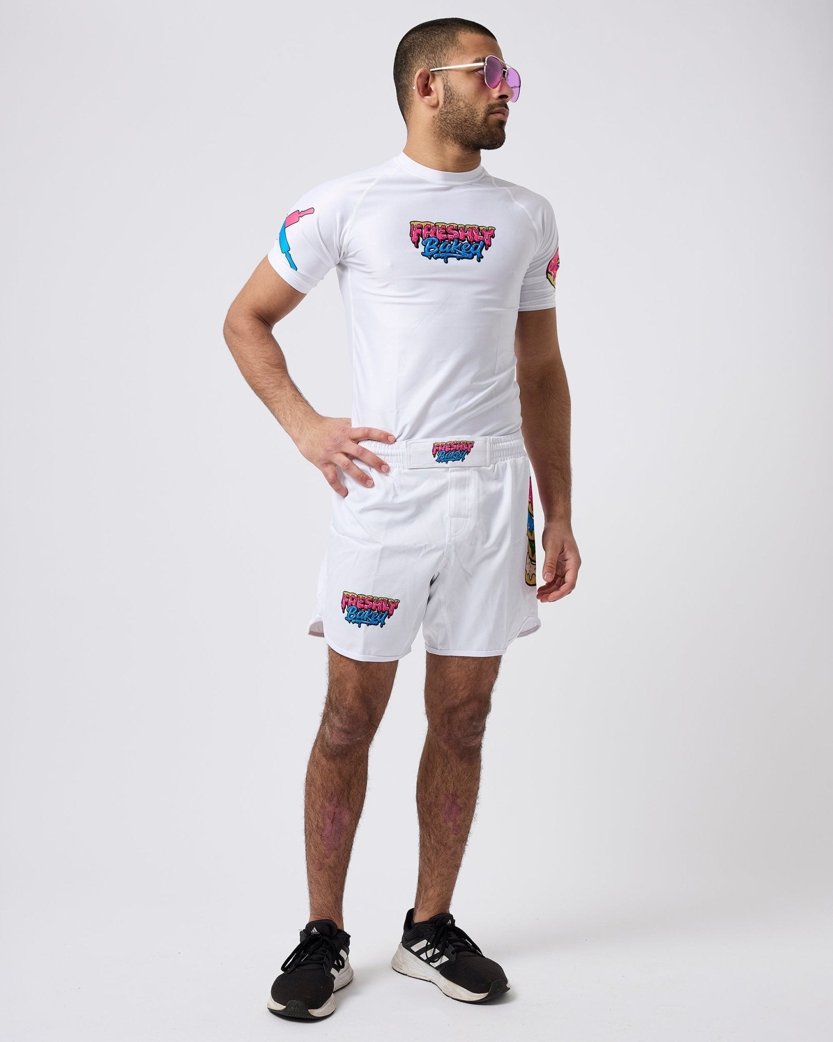 White Base Grappling Shorts - Freshly Baked FightwearShorts